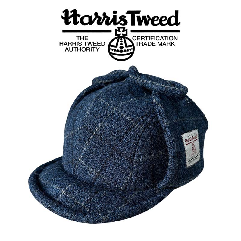 Trapper Hat Ear Flap - 남녀공용 해리스 트위드 트래퍼 에비에이터 모자