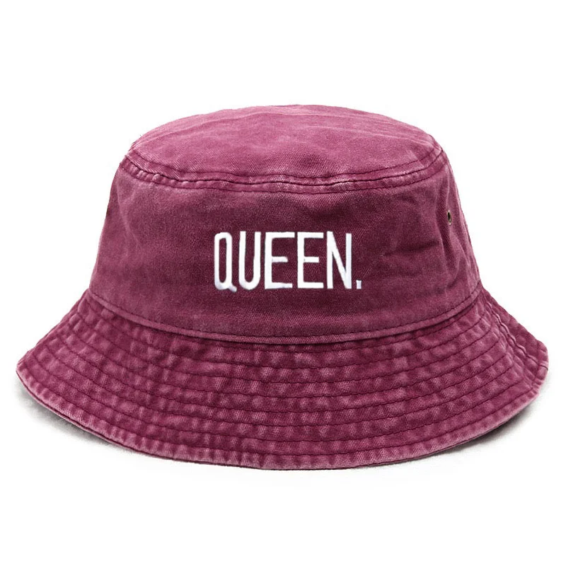 Bucket Hat Cotton - 퀸 워시드 빈티지 버킷햇 커플 레터