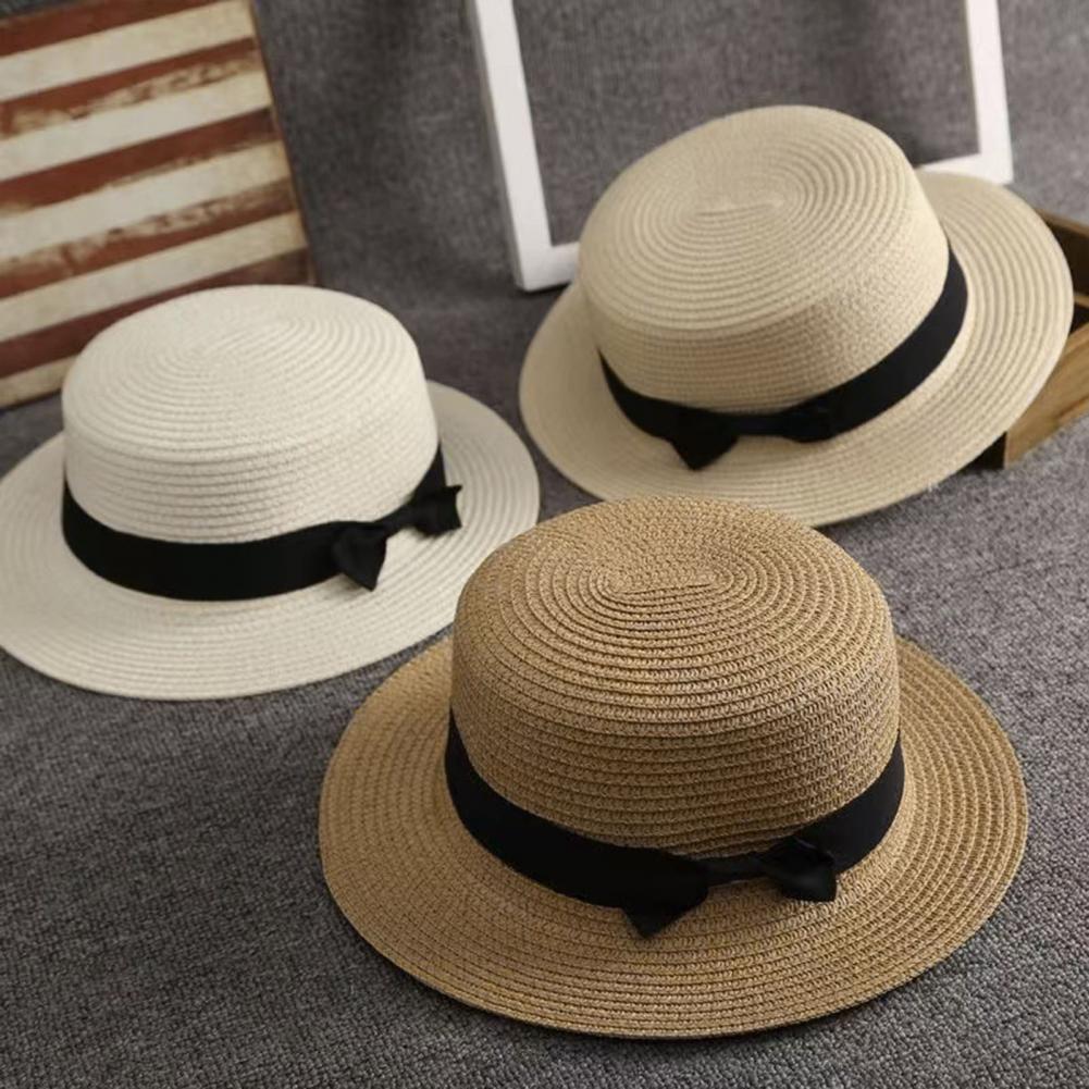 Sun Hat Wide Brim - 비치 밀짚모자 플랫 탑 와이드 브림