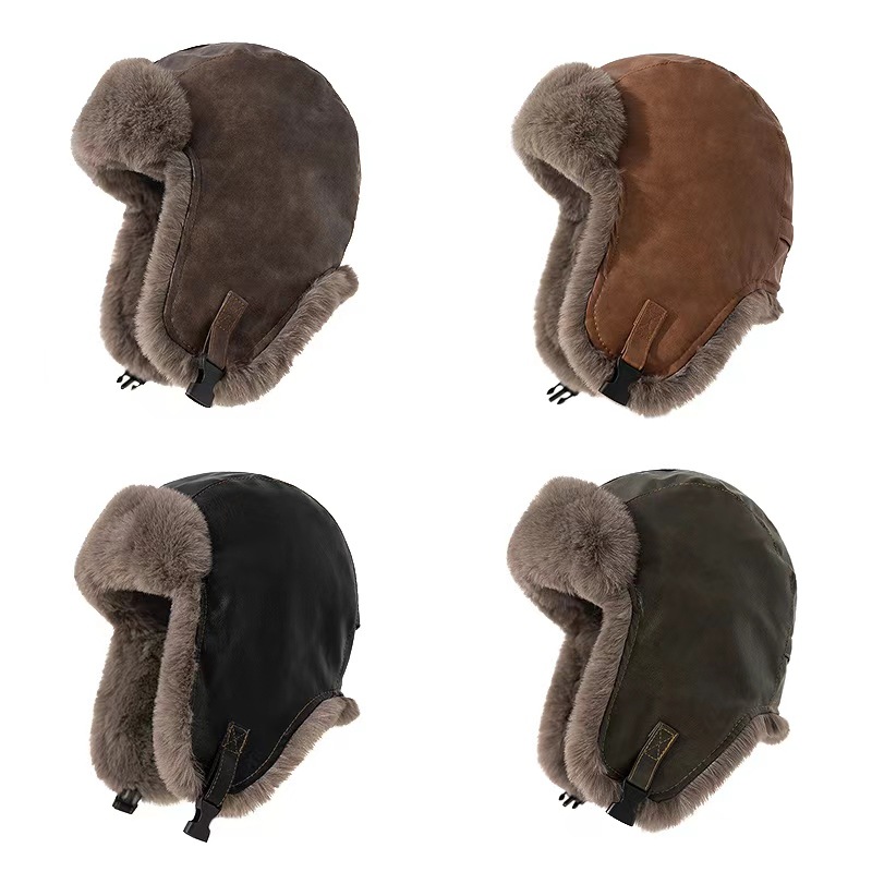 남성용 겨울 레트로 가죽 모자 트래퍼 에비에이터 트루퍼 - Trapper Hat Ear Flap 리뷰 및 가격