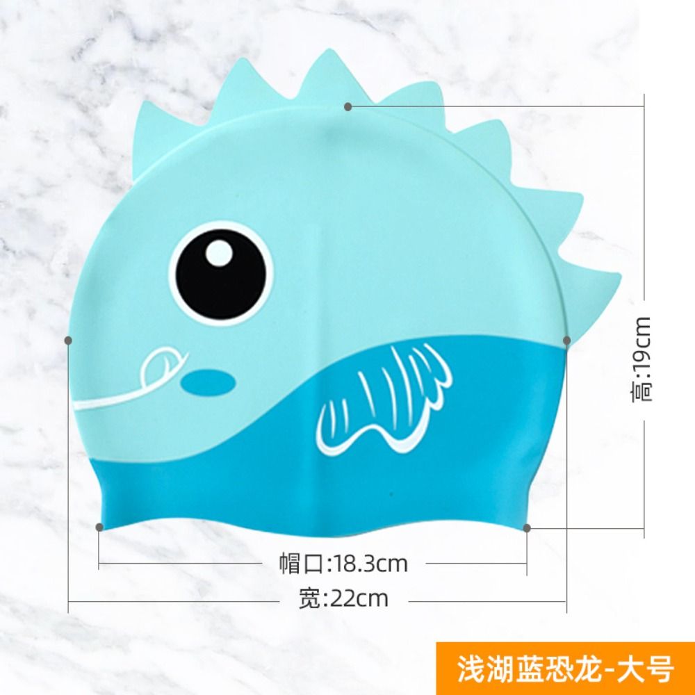 긴 머리를 위한 실리콘 소재 귀 보호 공룡 만화 패턴  - Swim Hat Silicone 리뷰 및 가격